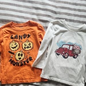 Orange and White Kids Halloween And Winter Shirts